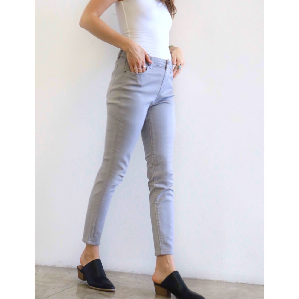 Womens mid rise soft wax coated premium skinny jeans by LA Denim Co -made in USA